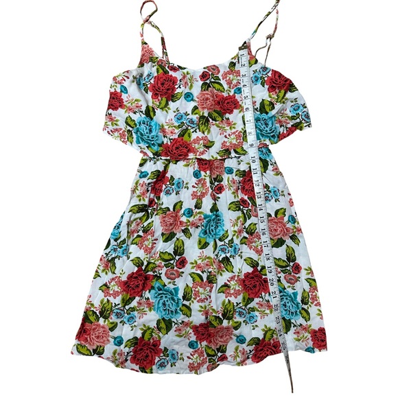 Bluenotes Floral Ruffle Overlay Mini Dress A-Line White S - Picture 2 of 6